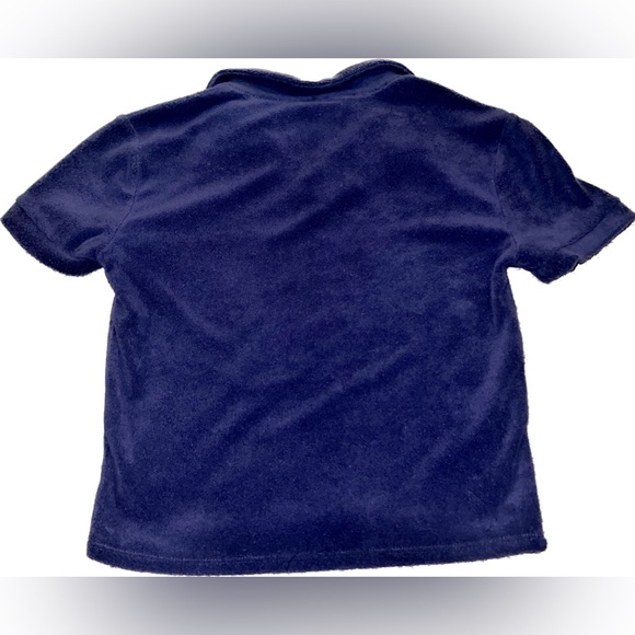 Sm Forever 21 Blue or Purple ish Terry Cloth Like Collared Short Sleeve Crop Top - Picture 2 of 3